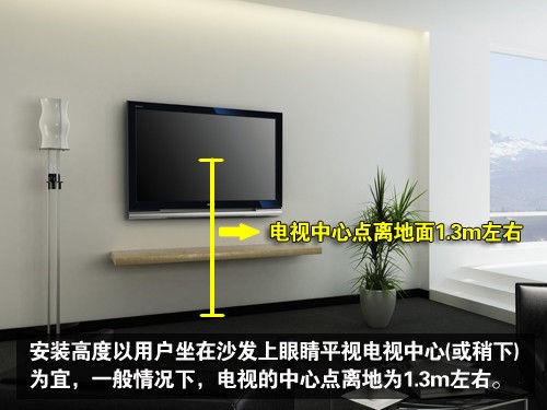 65寸液晶電視最佳安裝高度，55寸電視下沿安裝高度是多少？