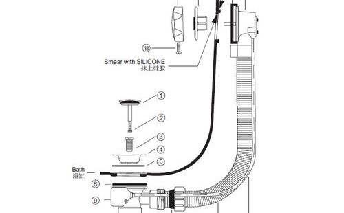 浴缸排水管安装图图片